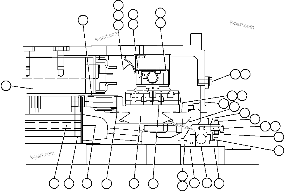 Komatsu parts book diagram for AFE47-FH 730E S/N A30524     NITTETSU: MOTORIZED WHEEL - 788FS10 - 3