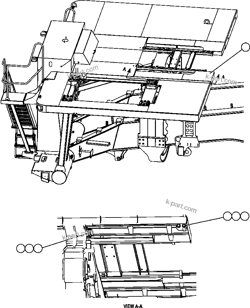 Komatsu parts book diagram for AFE47-FM 730E S/N A30531 - A30534     RUSSIAN COPPER COMPANY (RMK): L.H. REAR CENTER DECK INSTALLATION