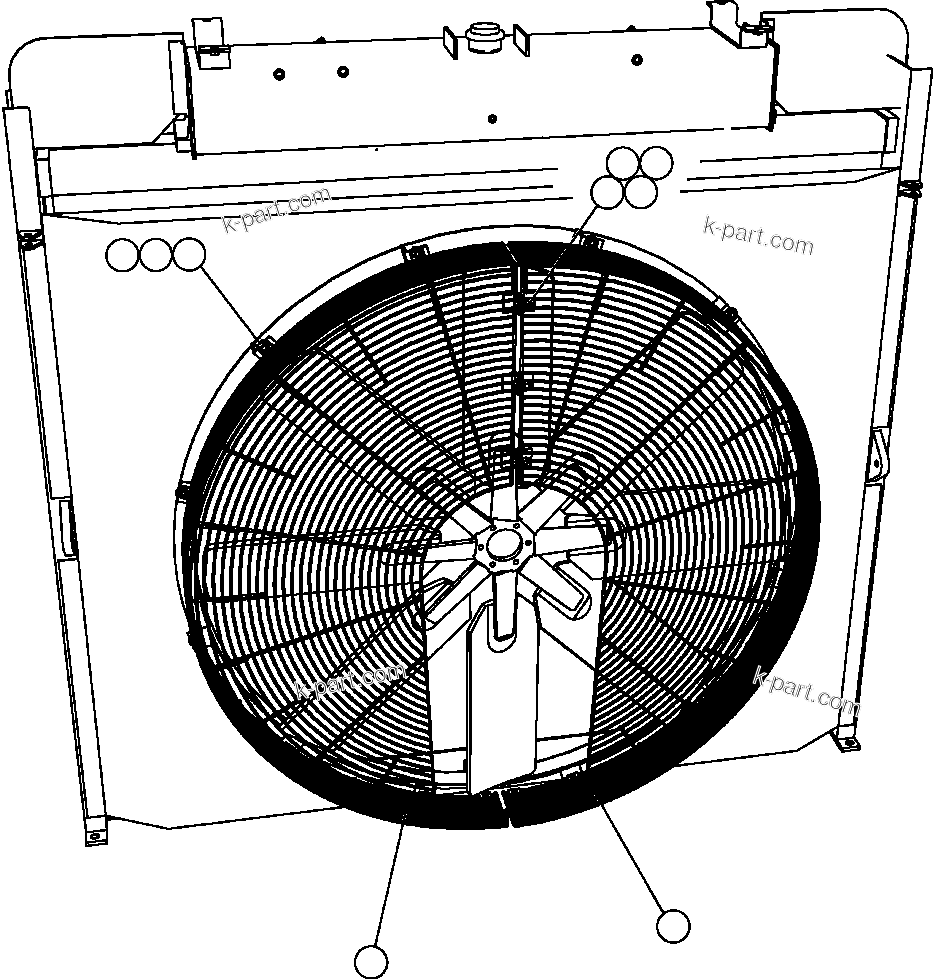 Komatsu parts book diagram for AFE47-FM 730E S/N A30531 - A30534     RUSSIAN COPPER COMPANY (RMK): FAN GUARD