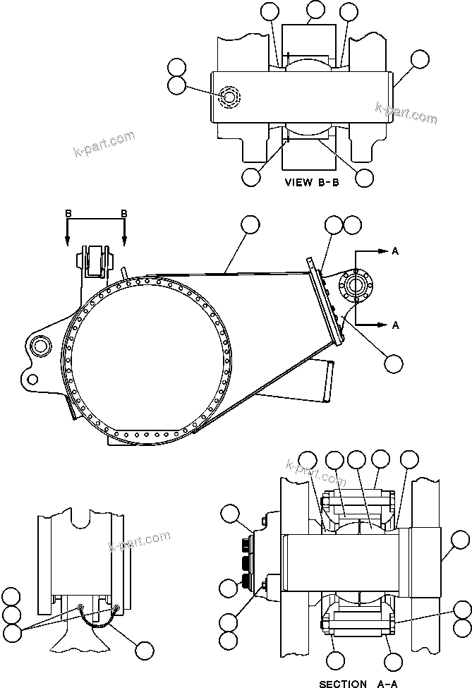 Komatsu parts book diagram for AFE47-FM 730E S/N A30531 - A30534     RUSSIAN COPPER COMPANY (RMK): DRIVE AXLE & MOUNTING