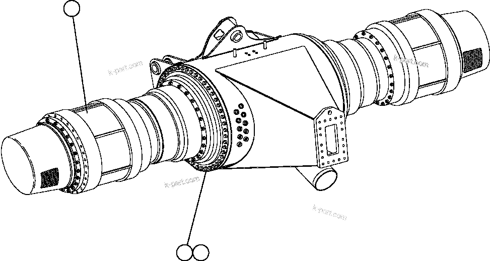 Komatsu parts book diagram for AFE47-FM 730E S/N A30531 - A30534     RUSSIAN COPPER COMPANY (RMK): WHEEL MOTOR MOUNTING