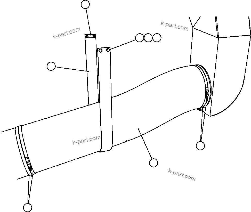Komatsu parts book diagram for AFE47-FM 730E S/N A30531 - A30534     RUSSIAN COPPER COMPANY (RMK): DRIVE AXLE BLOWER HOSE