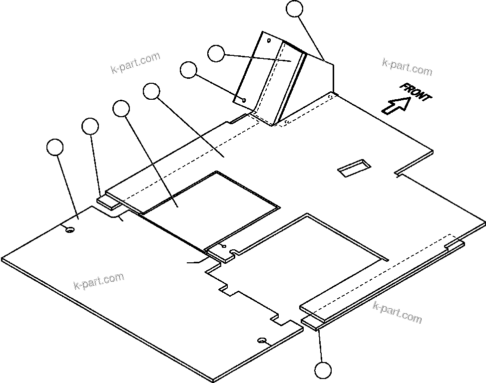Komatsu parts book diagram for AFE47-FM 730E S/N A30531 - A30534     RUSSIAN COPPER COMPANY (RMK): FOOTREST & FLOOR MATS