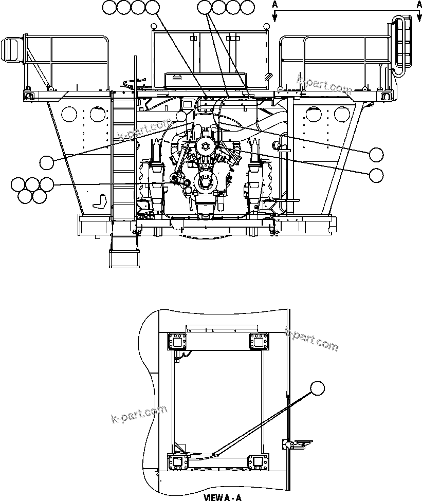 Komatsu parts book diagram for AFE47-FM 730E S/N A30531 - A30534     RUSSIAN COPPER COMPANY (RMK): HEATER PIPING