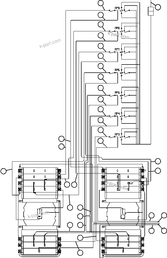 Komatsu parts book diagram for AFE47-FM 730E S/N A30531 - A30534     RUSSIAN COPPER COMPANY (RMK): ELECTRIC POWER COMPONENTS WIRING - 1
