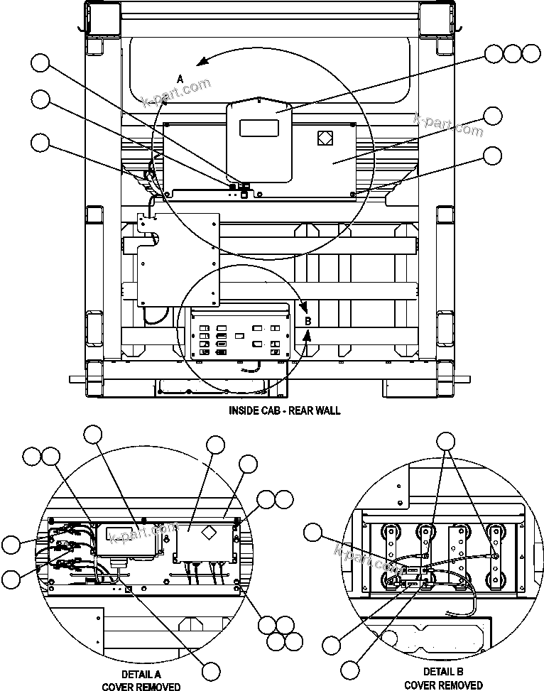 Komatsu parts book diagram for AFE47-FM 730E S/N A30531 - A30534     RUSSIAN COPPER COMPANY (RMK): VHMS - CAB INSTALLATION