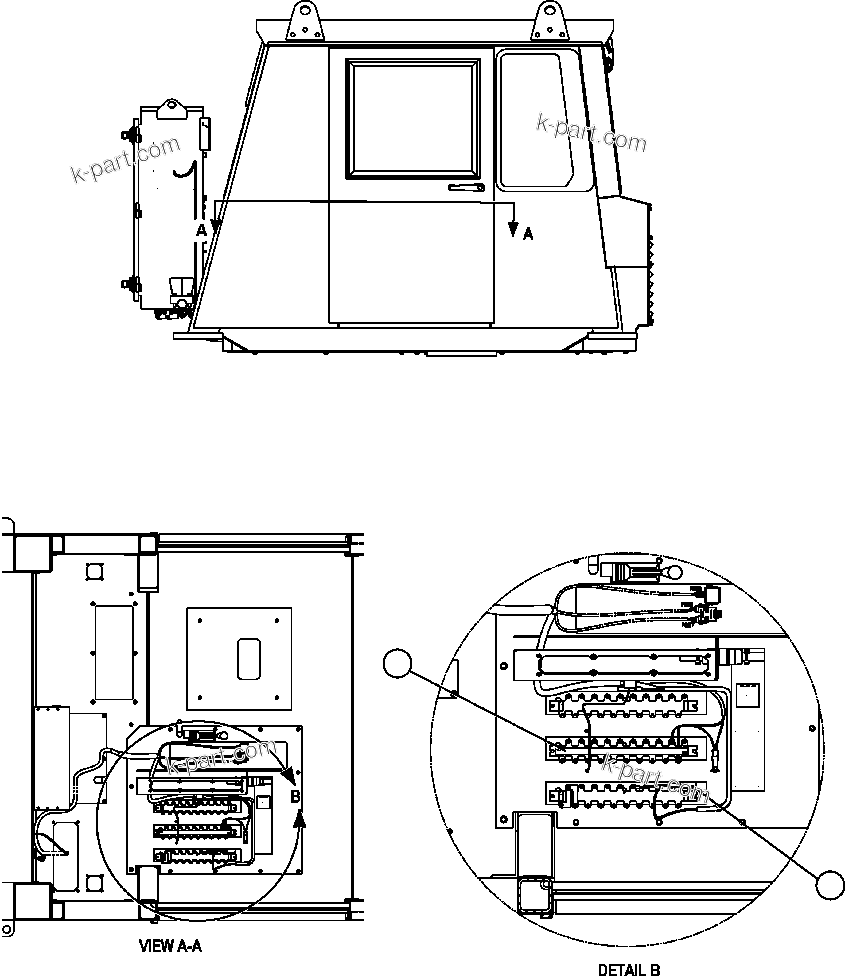 Komatsu parts book diagram for AFE47-FM 730E S/N A30531 - A30534     RUSSIAN COPPER COMPANY (RMK): VHMS - CAB INSTALLATION - 1