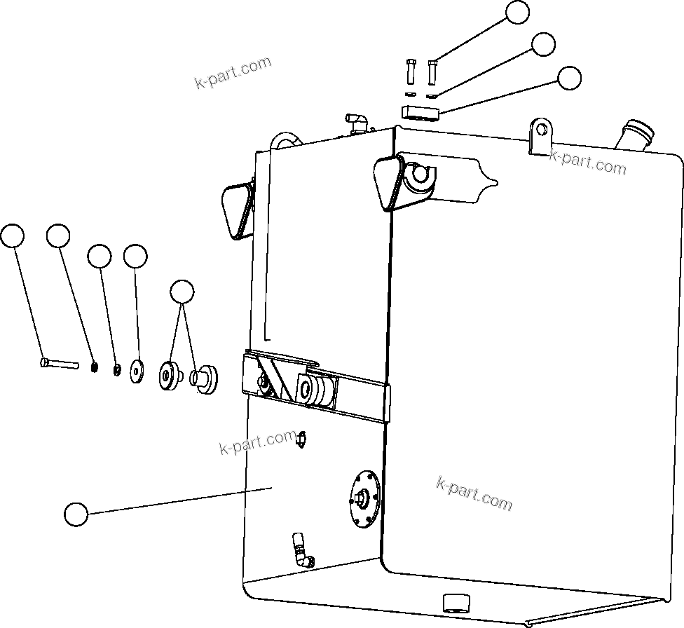 Komatsu parts book diagram for AFE47-FM 730E S/N A30531 - A30534     RUSSIAN COPPER COMPANY (RMK): FUEL TANK MOUNTING