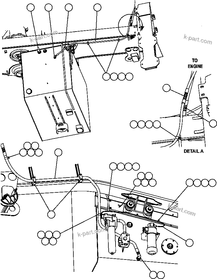 Komatsu parts book diagram for AFE47-FM 730E S/N A30531 - A30534     RUSSIAN COPPER COMPANY (RMK): FUEL SYSTEM PIPING