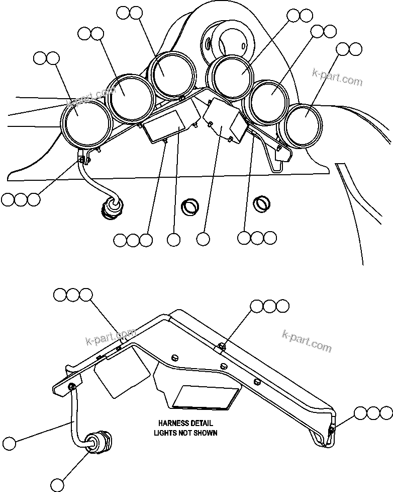 Komatsu parts book diagram for AFE47-FM 730E S/N A30531 - A30534     RUSSIAN COPPER COMPANY (RMK): REAR LIGHTS & BACKUP HORN INSTL