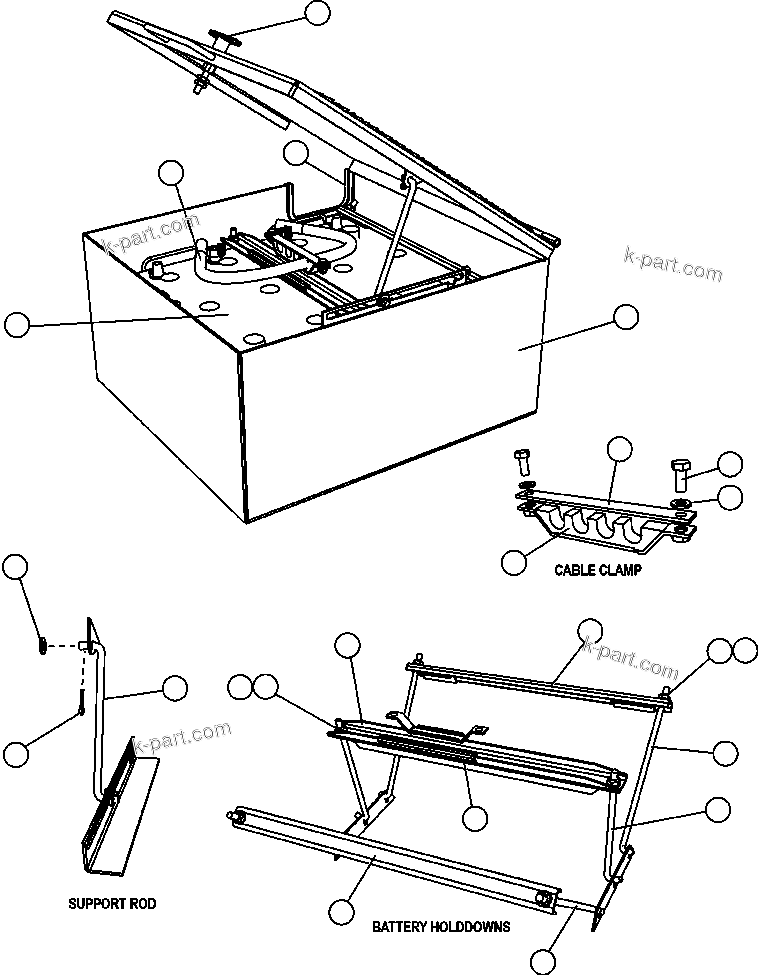Komatsu parts book diagram for AFE47-FM 730E S/N A30531 - A30534     RUSSIAN COPPER COMPANY (RMK): BATTERY BOX