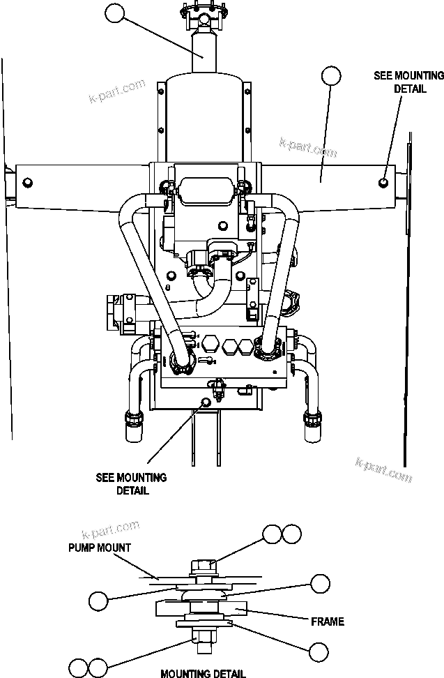 Komatsu parts book diagram for AFE47-FM 730E S/N A30531 - A30534     RUSSIAN COPPER COMPANY (RMK): PUMP MODULE INSTALLATION