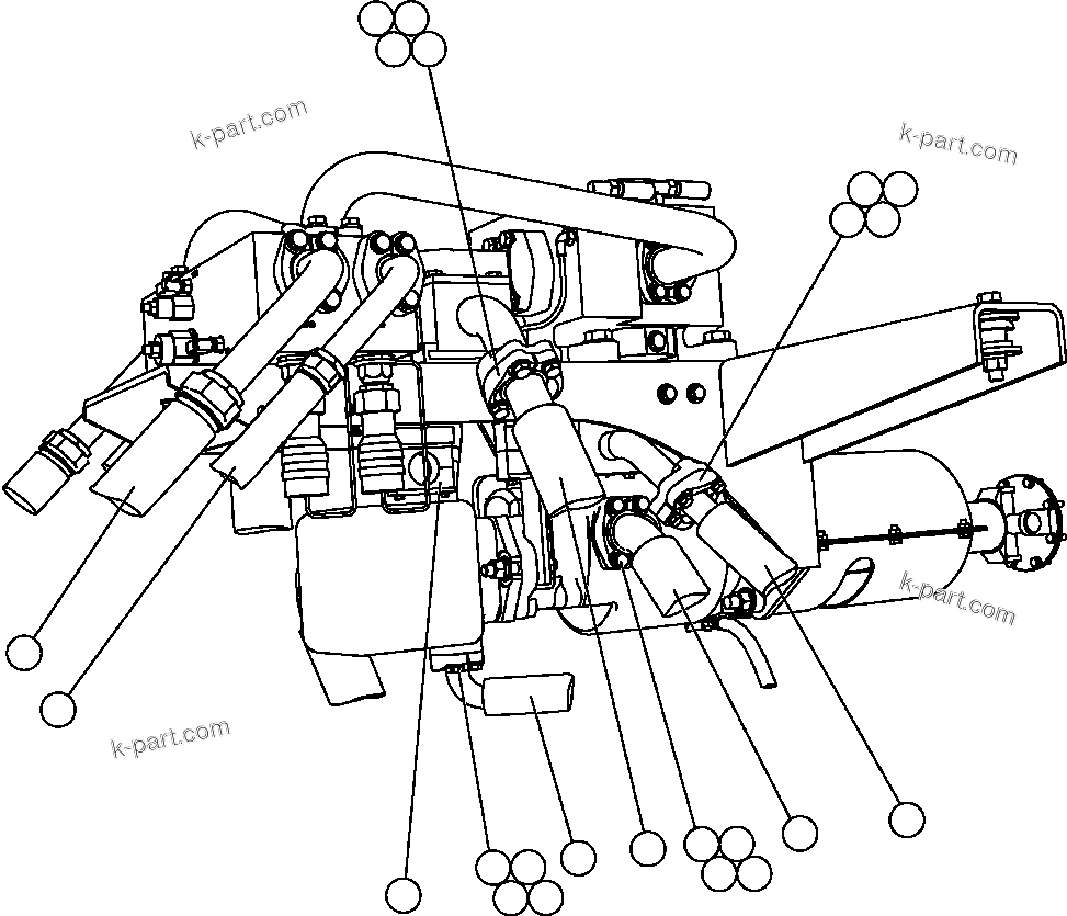 Komatsu parts book diagram for AFE47-FM 730E S/N A30531 - A30534     RUSSIAN COPPER COMPANY (RMK): PUMP MODULE PIPING - 1
