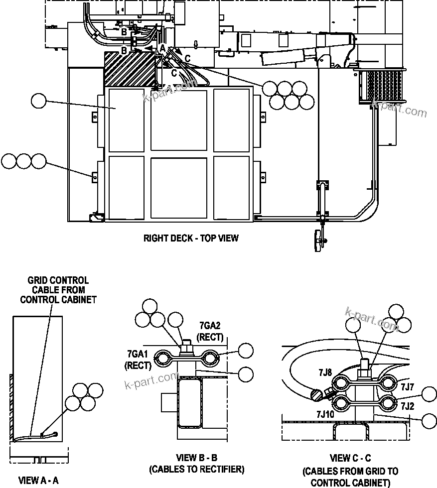 Komatsu parts book diagram for AFE47-FM 730E S/N A30531 - A30534     RUSSIAN COPPER COMPANY (RMK): GRID INSTALLATION & WIRING