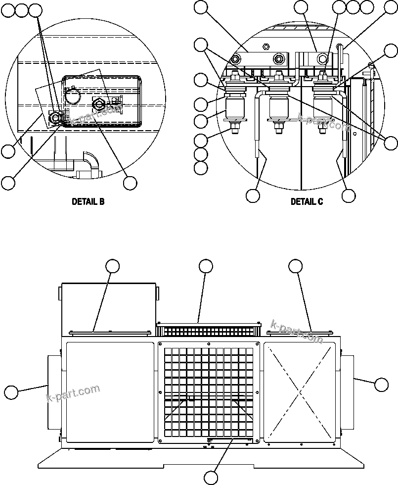 Komatsu parts book diagram for AFE47-FM 730E S/N A30531 - A30534     RUSSIAN COPPER COMPANY (RMK): RETARDING GRID ASSEMBLY - 7 STEP - 3 (PC2158)