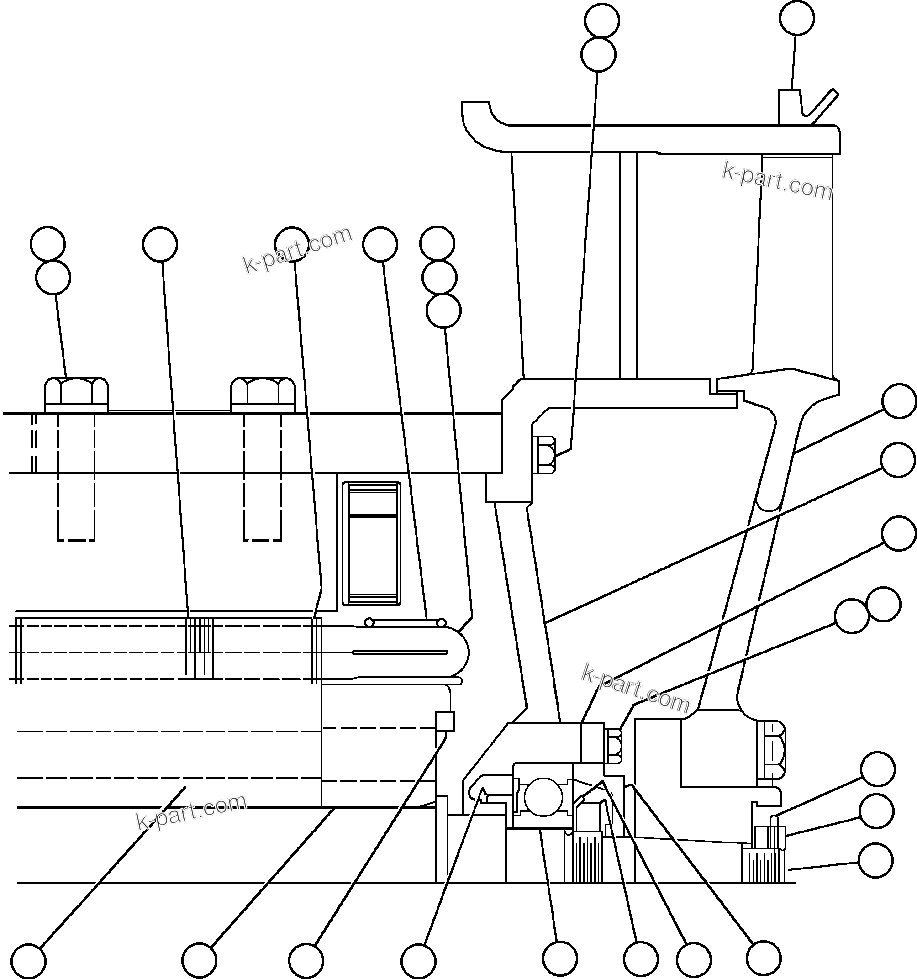 Komatsu parts book diagram for AFE47-FM 730E S/N A30531 - A30534     RUSSIAN COPPER COMPANY (RMK): BLOWER MOTOR (NON-COMMUTATOR END) (GE0017)