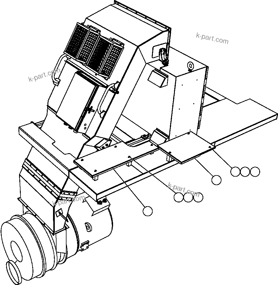 Komatsu parts book diagram for AFE47-FP 730E S/N A30541 - A30545 & A30550 - A30551      DARMA HENWA: RH REAR CENTER DECK COVERS