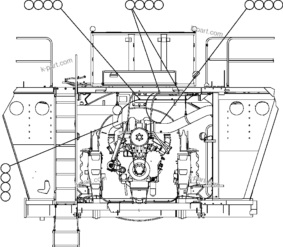 Komatsu parts book diagram for AFE47-FP 730E S/N A30541 - A30545 & A30550 - A30551      DARMA HENWA: AIR CLEANER SVC INDICATOR PIPING & INSTL