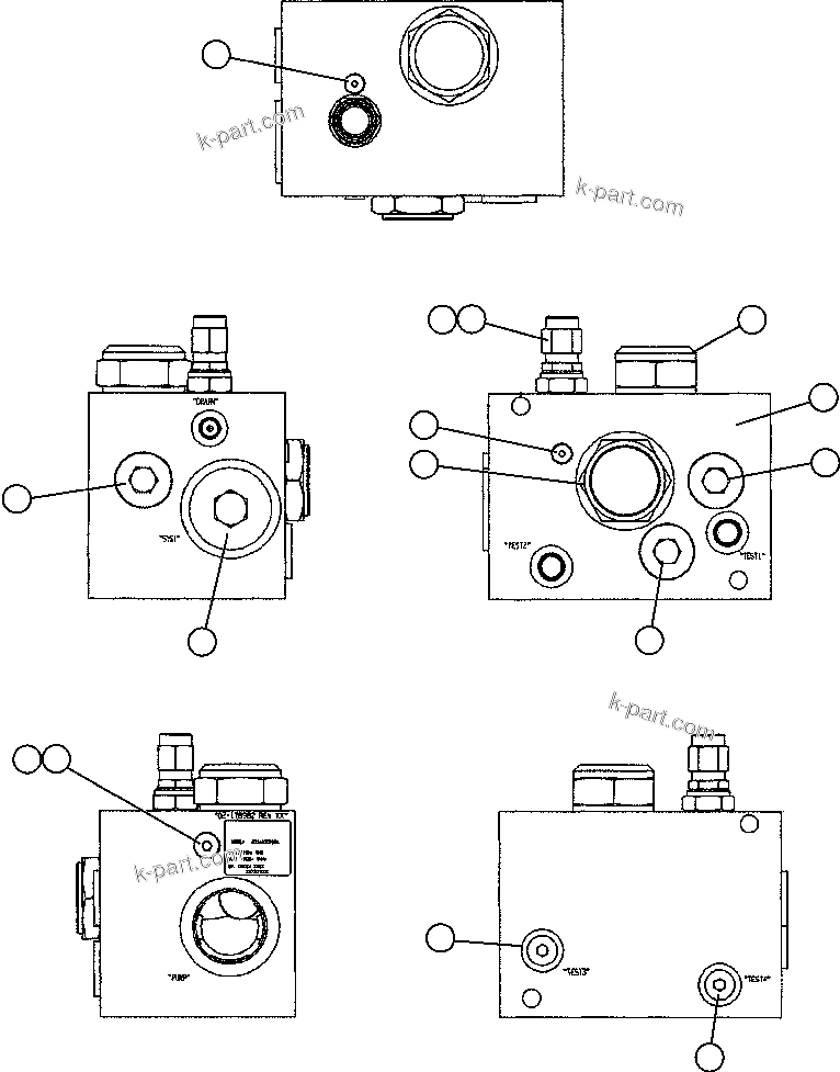 Komatsu parts book diagram for AFE47-FP 730E S/N A30541 - A30545 & A30550 - A30551      DARMA HENWA: UNLOADER VALVE ASSEMBLY (PC2435)