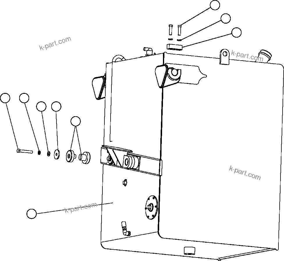 Komatsu parts book diagram for AFE47-FP 730E S/N A30541 - A30545 & A30550 - A30551      DARMA HENWA: FUEL TANK MOUNTING