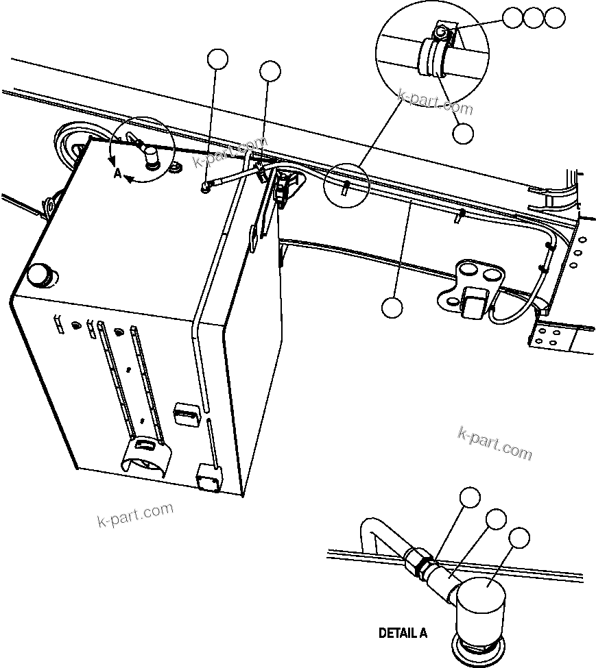 Komatsu parts book diagram for AFE47-FP 730E S/N A30541 - A30545 & A30550 - A30551      DARMA HENWA: FUEL SYSTEM PIPING ( 1/3)