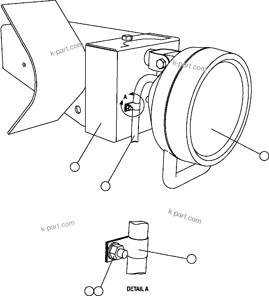 Komatsu parts book diagram for AFE47-FP 730E S/N A30541 - A30545 & A30550 - A30551      DARMA HENWA: AXLE HOUSING PORTABLE LIGHT (EK2368)