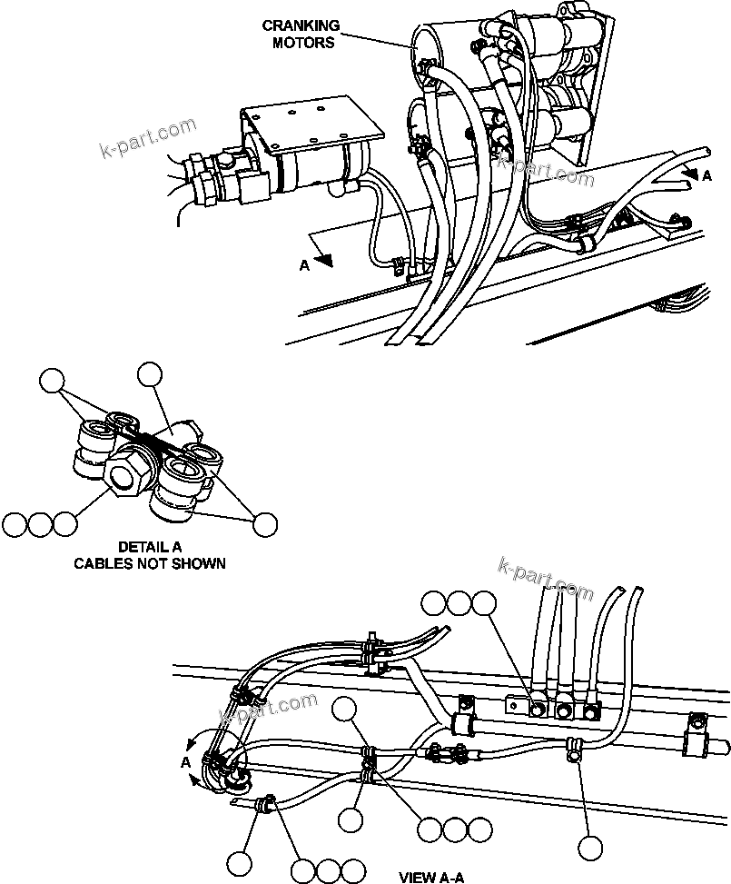 Komatsu parts book diagram for AFE47-FP 730E S/N A30541 - A30545 & A30550 - A30551      DARMA HENWA: STARTING SYSTEM WIRING ( 2/5)