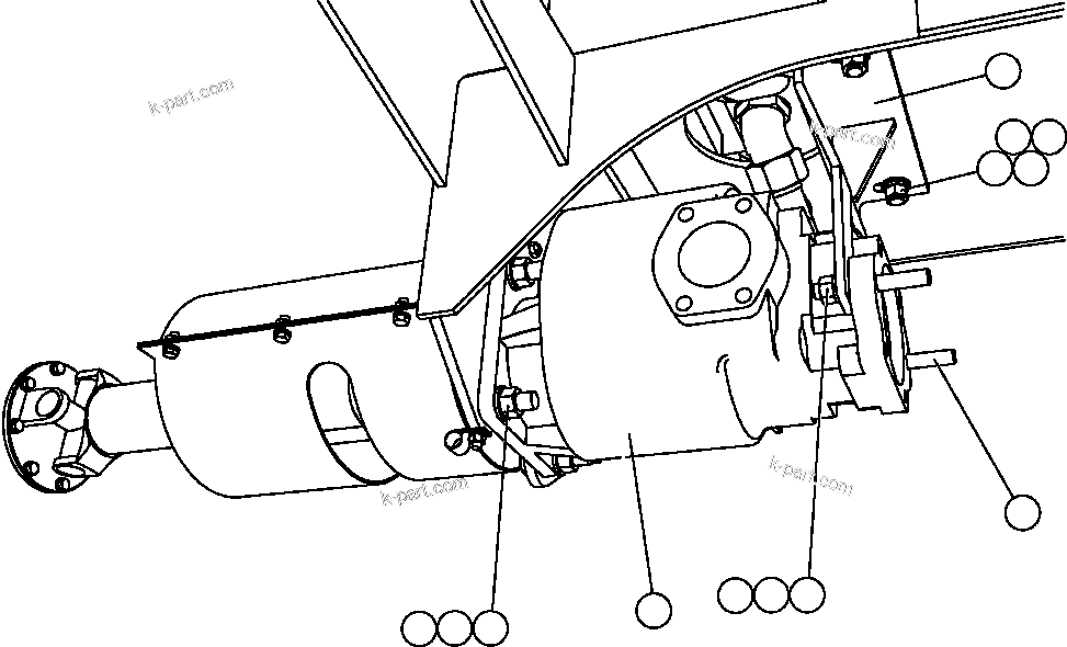 Komatsu parts book diagram for AFE47-FP 730E S/N A30541 - A30545 & A30550 - A30551      DARMA HENWA: PUMP MODULE - HOIST PUMP
