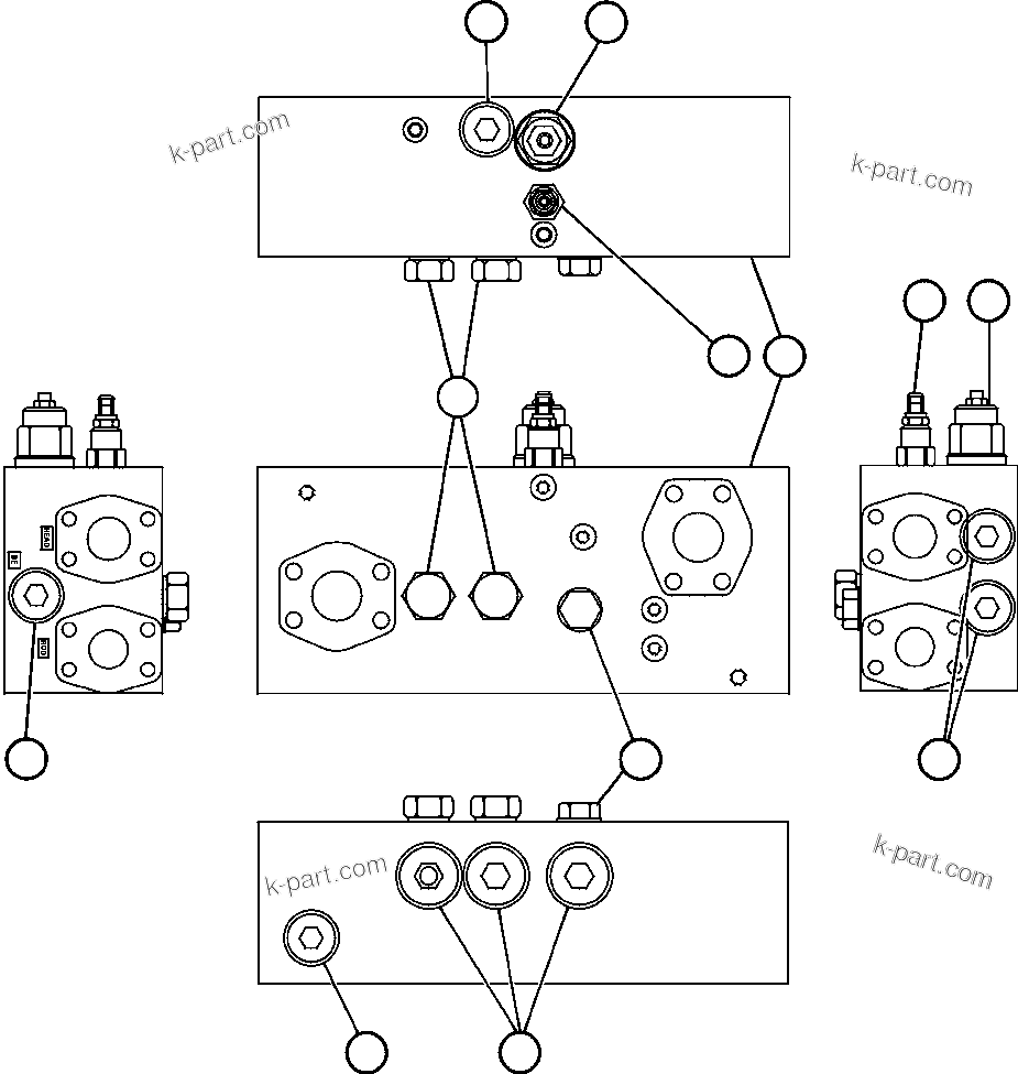 Komatsu parts book diagram for AFE47-FP 730E S/N A30541 - A30545 & A30550 - A30551      DARMA HENWA: OVERCENTER MANIFOLD VALVE ASSM (PC0522)