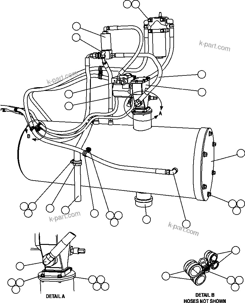 Komatsu parts book diagram for AFE47-FP 730E S/N A30541 - A30545 & A30550 - A30551      DARMA HENWA: AUTOMATIC LUBRICATION - PUMP INSTALLATION  2/2