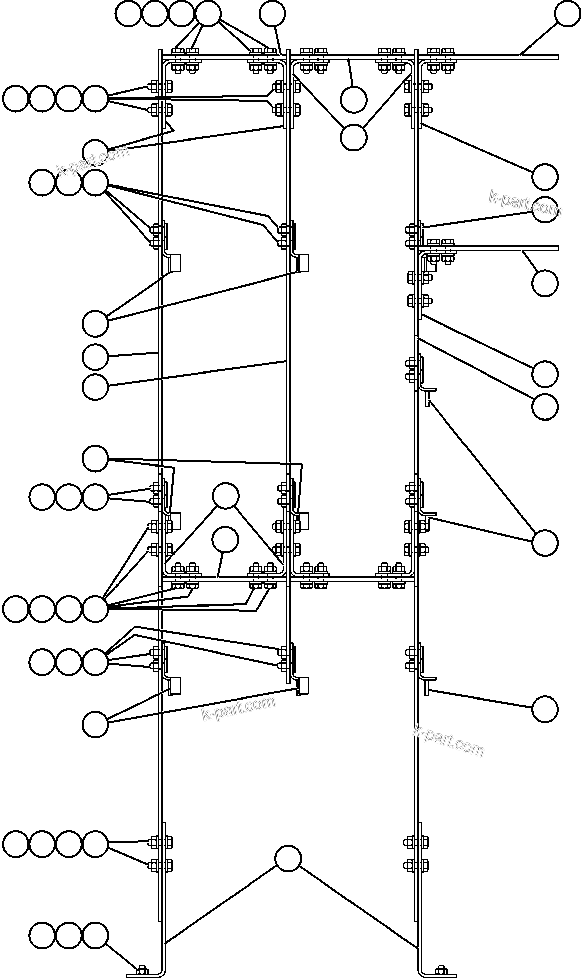 Komatsu parts book diagram for AFE47-FP 730E S/N A30541 - A30545 & A30550 - A30551      DARMA HENWA: ARC BARRIER ASSEMBLY (EG8405)