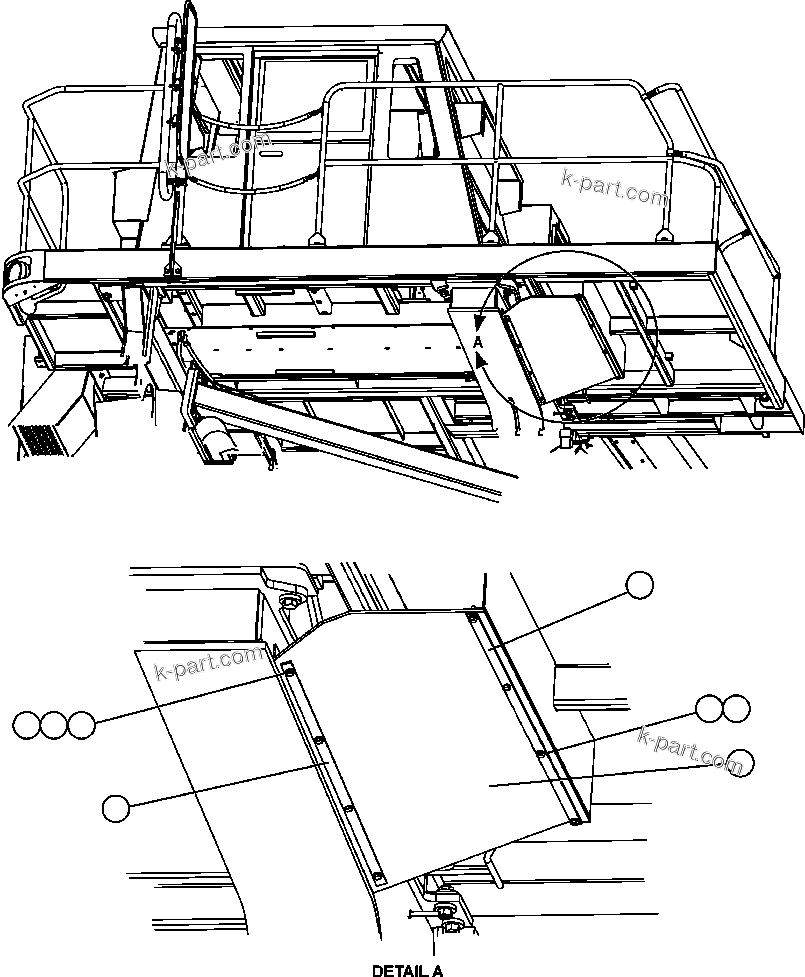Komatsu parts book diagram for AFE47-FQ 730E S/N A30546 - A30549     ROSSING URANIUM: L.H. DECK - MISCELLANEOUS