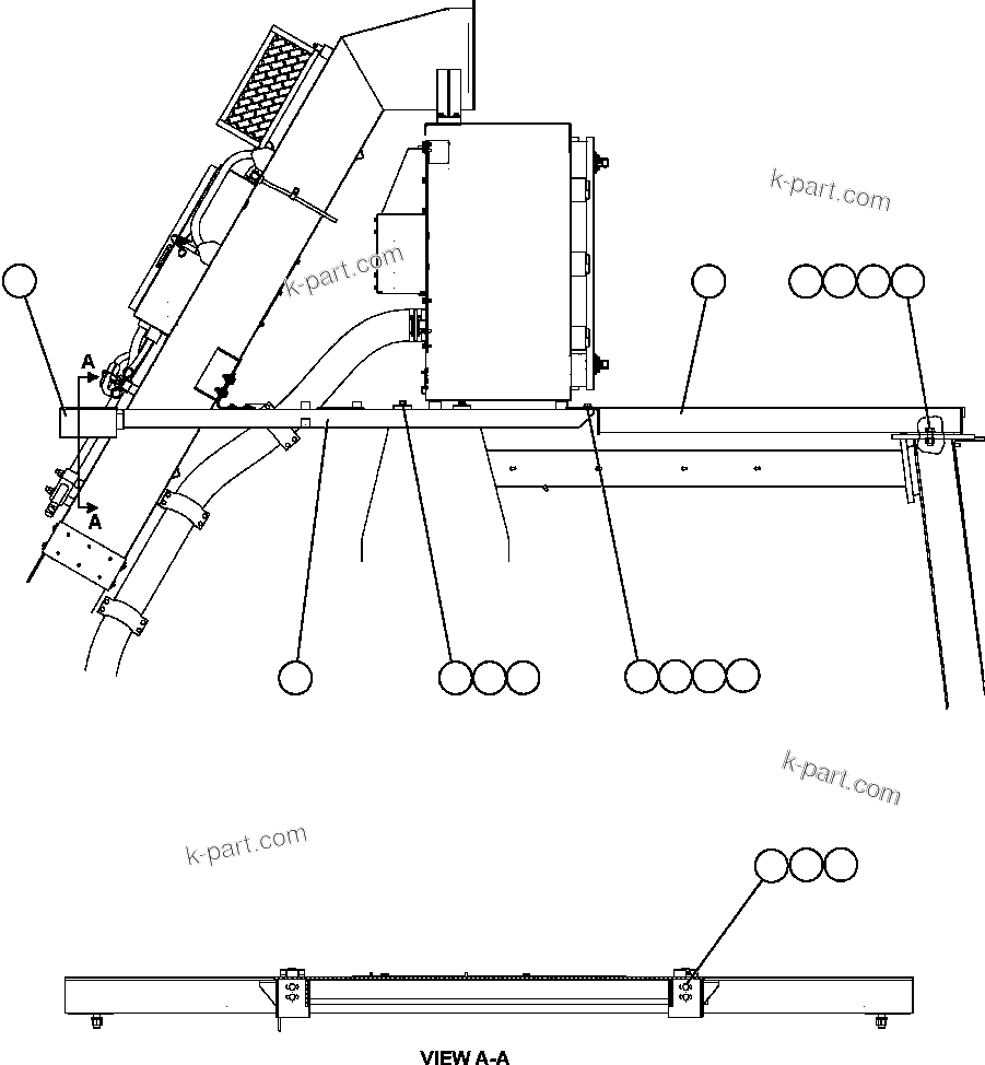 Komatsu parts book diagram for AFE47-FQ 730E S/N A30546 - A30549     ROSSING URANIUM: CENTER DECK & SUPPORT INSTALLATION