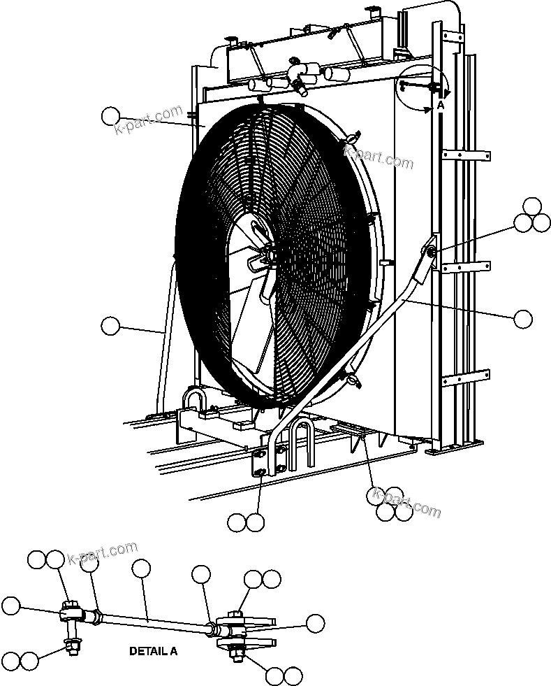 Komatsu parts book diagram for AFE47-FQ 730E S/N A30546 - A30549     ROSSING URANIUM: RADIATOR INSTALLATION