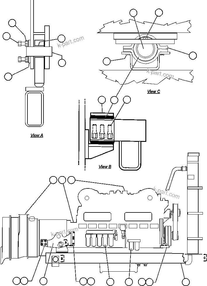 Komatsu parts book diagram for AFE47-FQ 730E S/N A30546 - A30549     ROSSING URANIUM: ENGINE & MISCELLANEOUS INSTALLATION