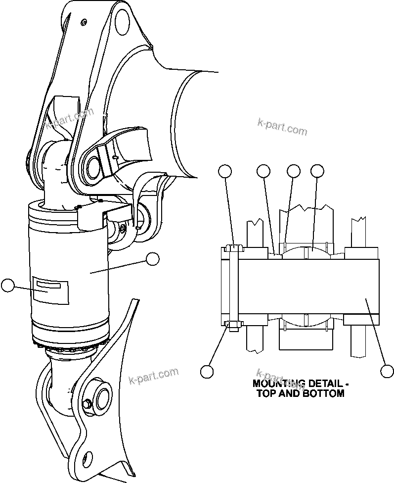 Komatsu parts book diagram for AFE47-FQ 730E S/N A30546 - A30549     ROSSING URANIUM: REAR SUSPENSION & MOUNTING