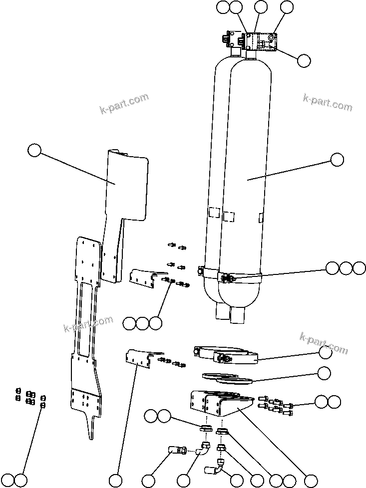Komatsu parts book diagram for AFE47-FQ 730E S/N A30546 - A30549     ROSSING URANIUM: STEERING ACCUMULATORS INSTALLATION