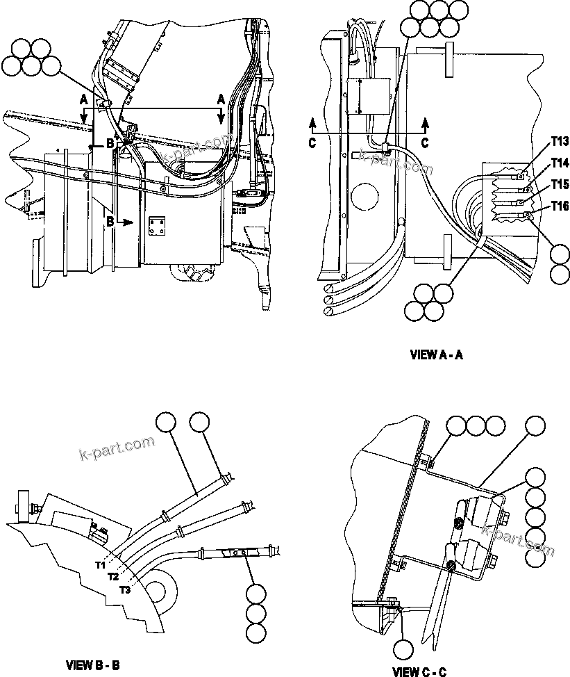 Komatsu parts book diagram for AFE47-FQ 730E S/N A30546 - A30549     ROSSING URANIUM: ALTERNATOR EXTERNAL WIRING CONNECTIONS