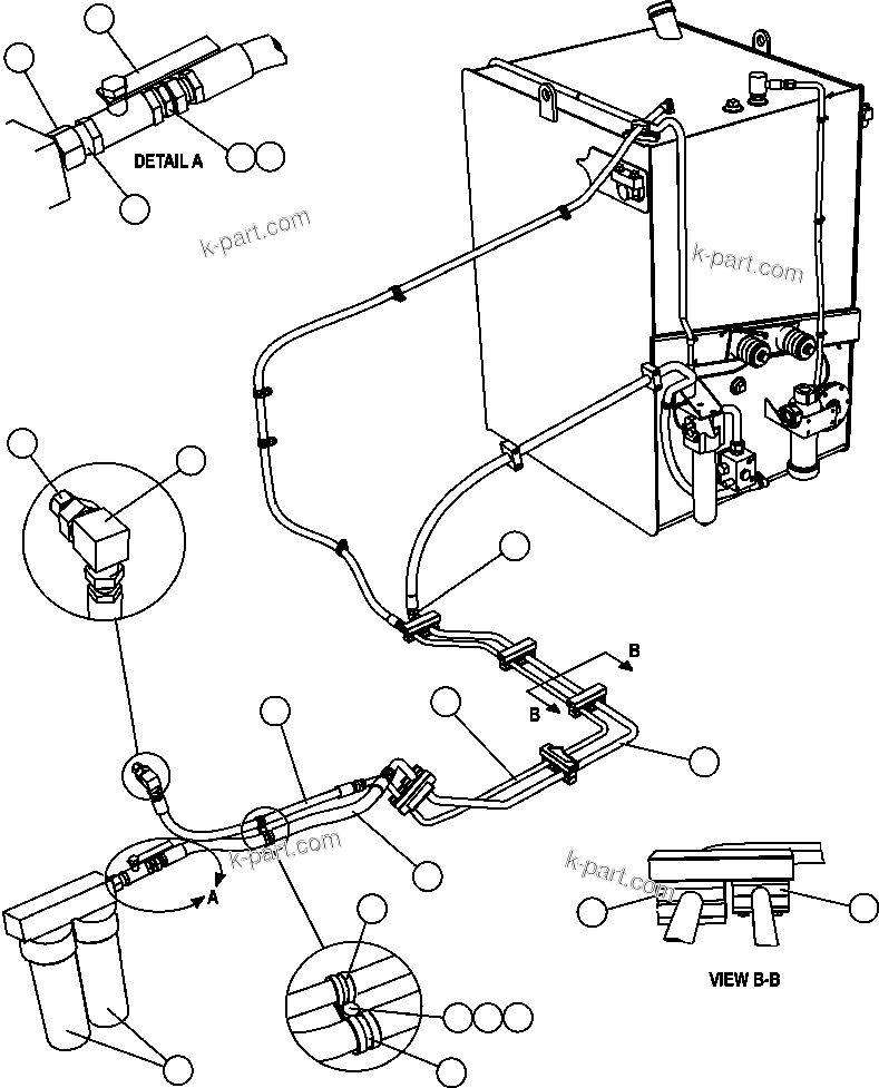 Komatsu parts book diagram for AFE47-FQ 730E S/N A30546 - A30549     ROSSING URANIUM: FUEL SYSTEM PIPING ( 3/3)