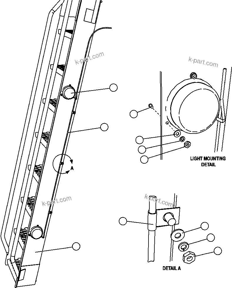 Komatsu parts book diagram for AFE47-FQ 730E S/N A30546 - A30549     ROSSING URANIUM: R.H. LADDER ASSEMBLY