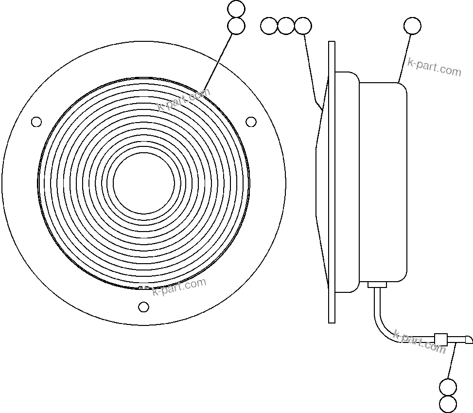 Komatsu parts book diagram for AFE47-FQ 730E S/N A30546 - A30549     ROSSING URANIUM: LADDER LIGHT ASSEMBLY (TZ2413)