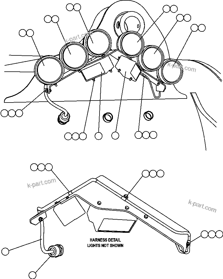Komatsu parts book diagram for AFE47-FQ 730E S/N A30546 - A30549     ROSSING URANIUM: REAR LIGHTS & BACKUP HORN INSTL