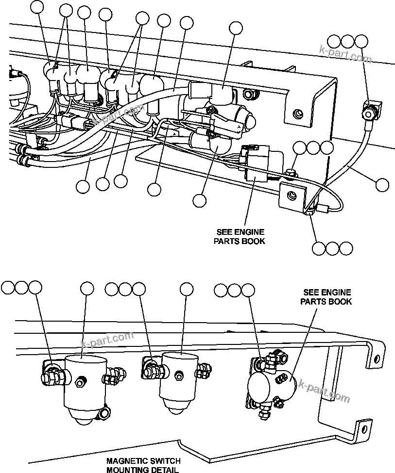 Komatsu parts book diagram for AFE47-FQ 730E S/N A30546 - A30549     ROSSING URANIUM: STARTING SYSTEM WIRING ( 5/5)