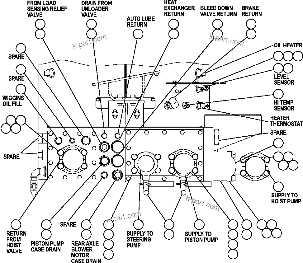 Komatsu parts book diagram for AFE47-FQ 730E S/N A30546 - A30549     ROSSING URANIUM: HYDRAULIC TANK PIPING