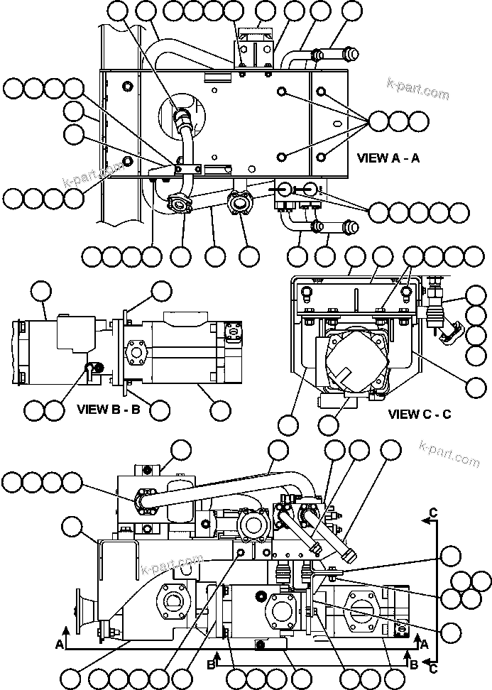 Komatsu parts book diagram for AFE47-FQ 730E S/N A30546 - A30549     ROSSING URANIUM: HOIST PUMP MODULE  2/2