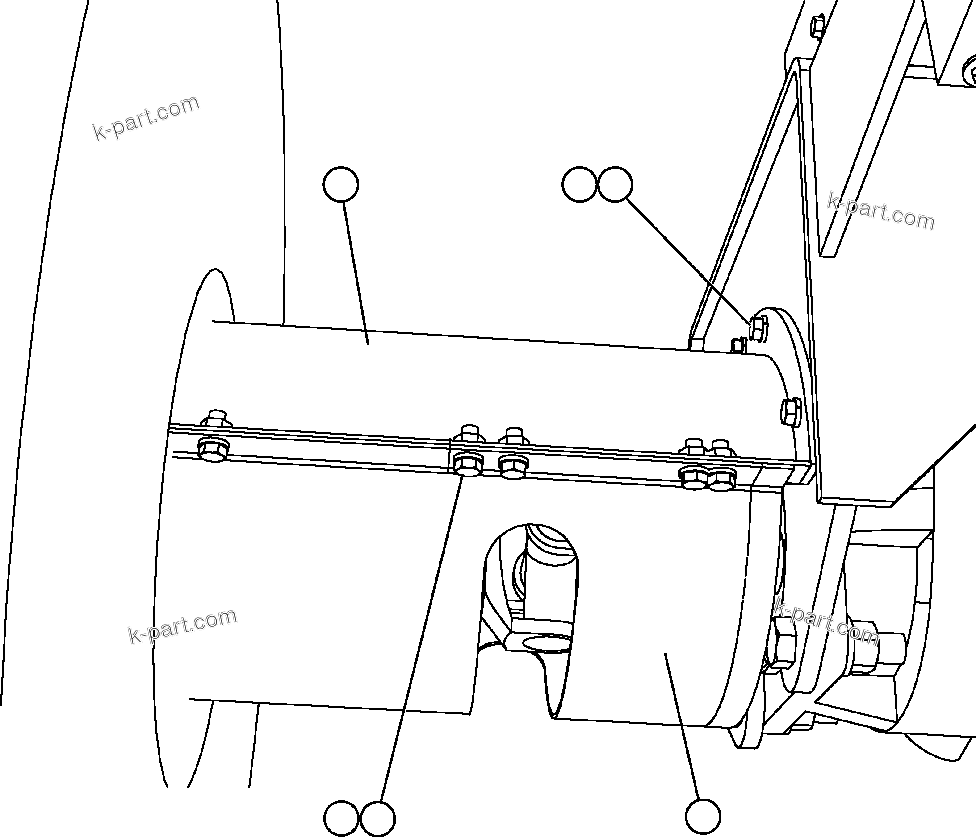 Komatsu parts book diagram for AFE47-FQ 730E S/N A30546 - A30549     ROSSING URANIUM: FRONT DRIVELINE PROTECTOR