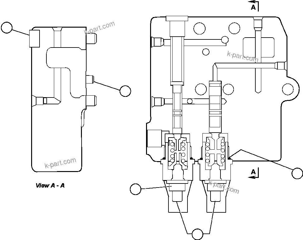 Komatsu parts book diagram for AFE47-FQ 730E S/N A30546 - A30549     ROSSING URANIUM: CONTROL VALVE ASSEMBLY (BF1613)