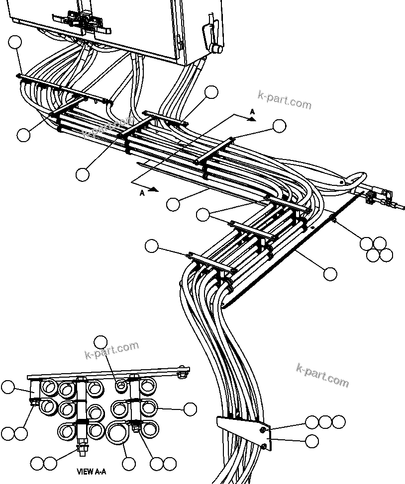 Komatsu parts book diagram for AFE47-FQ 730E S/N A30546 - A30549     ROSSING URANIUM: BRAKE CABINET/CAB PIPING ( 2/2)