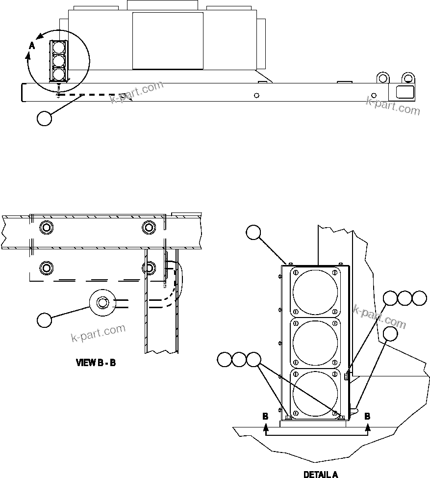 Komatsu parts book diagram for AFE47-FQ 730E S/N A30546 - A30549     ROSSING URANIUM: PAYLOAD METER III - INDICATOR LIGHTS - RIGHT DECK