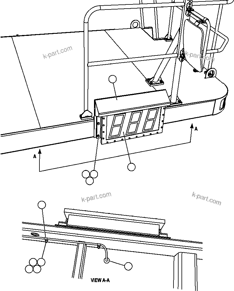 Komatsu parts book diagram for AFE47-FQ 730E S/N A30546 - A30549     ROSSING URANIUM: PLM SCOREBOARD INSTALLATION - RH